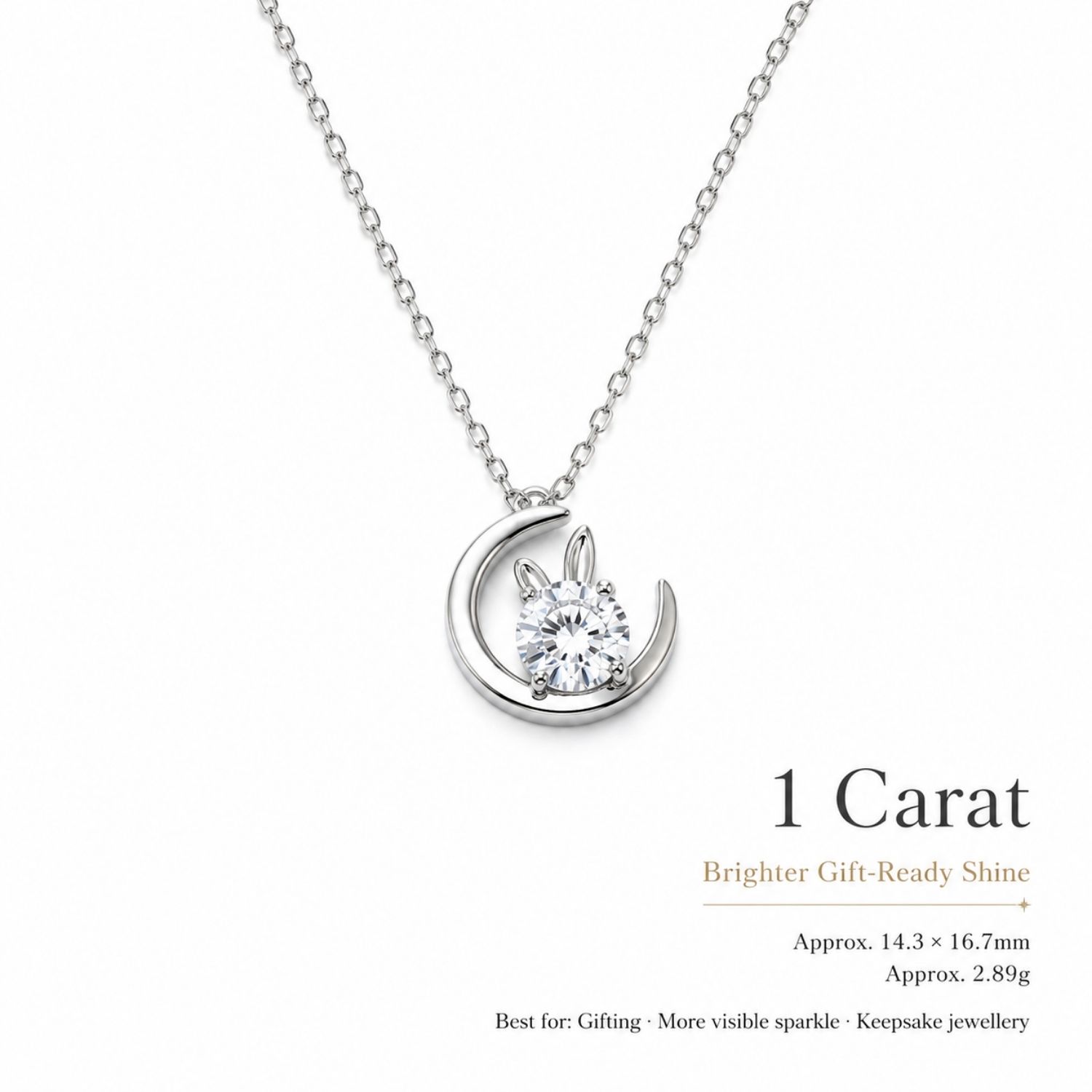 Lumi Lapin Moon Moissanite Necklace - Image 15