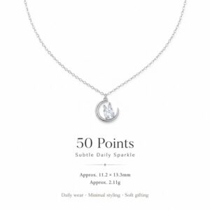Lumi Lapin Moon Moissanite Necklace - Image 14