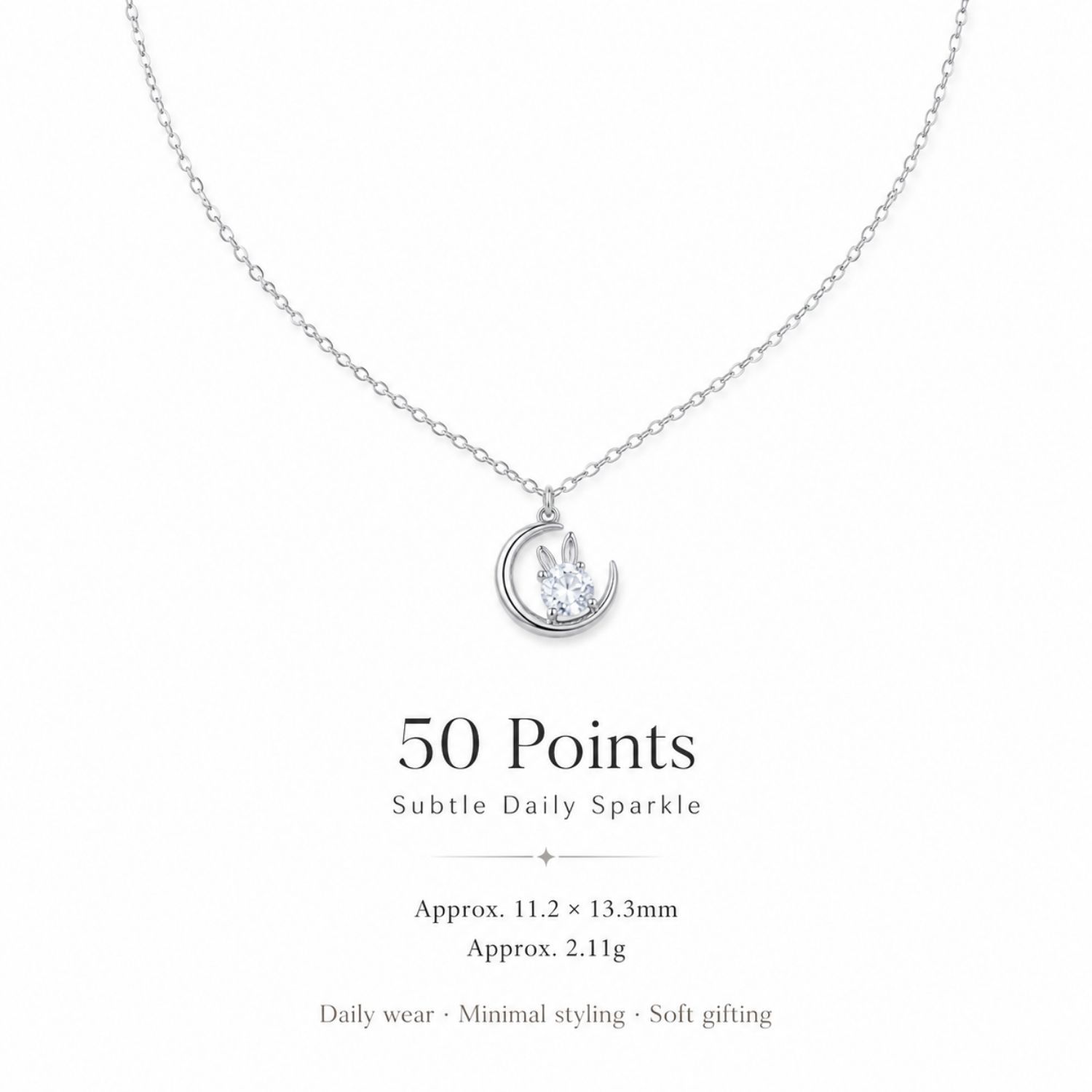 Lumi Lapin Moon Moissanite Necklace - Image 14