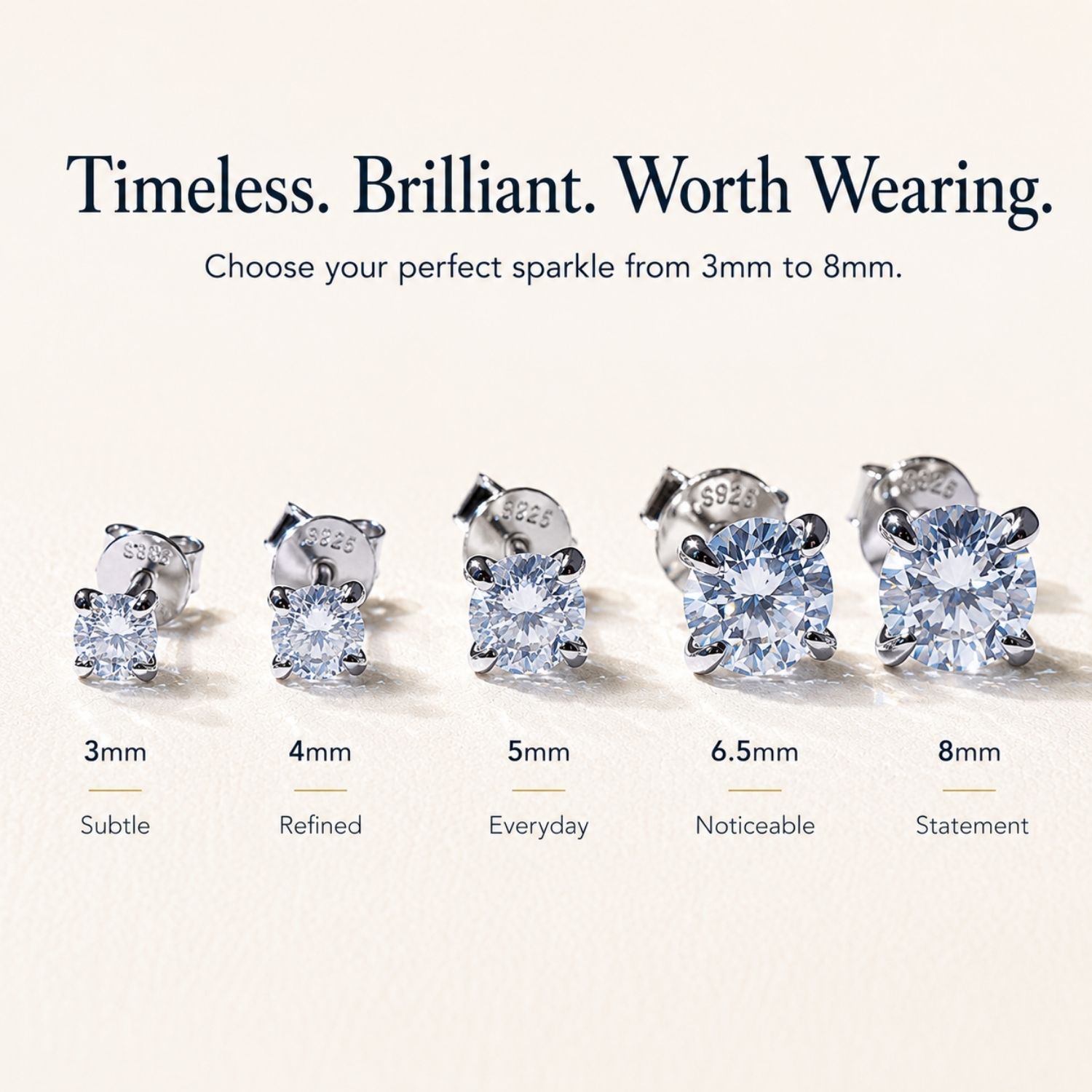 Éclat Silencieux Classic Moissanite Stud Earrings - Image 13