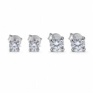 Éclat Silencieux Classic Moissanite Stud Earrings - Image 3