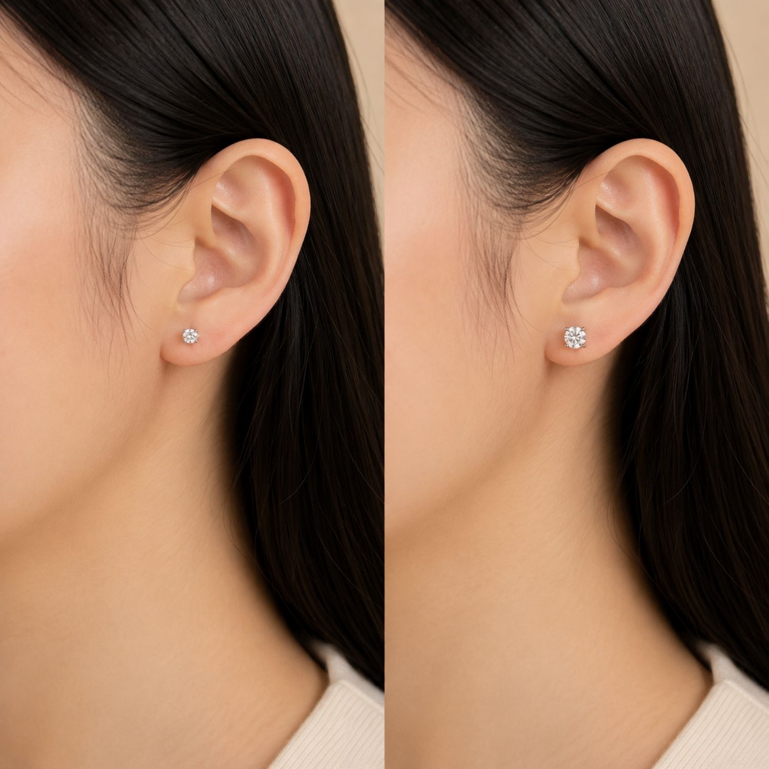Éclat Silencieux Classic Moissanite Stud Earrings - Image 5