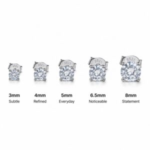Éclat Silencieux Classic Moissanite Stud Earrings - Image 6