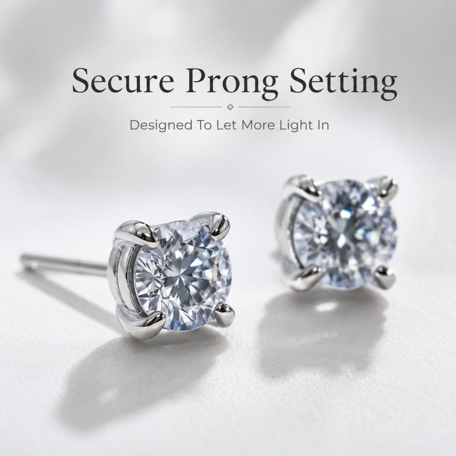 Éclat Silencieux Classic Moissanite Stud Earrings - Image 10