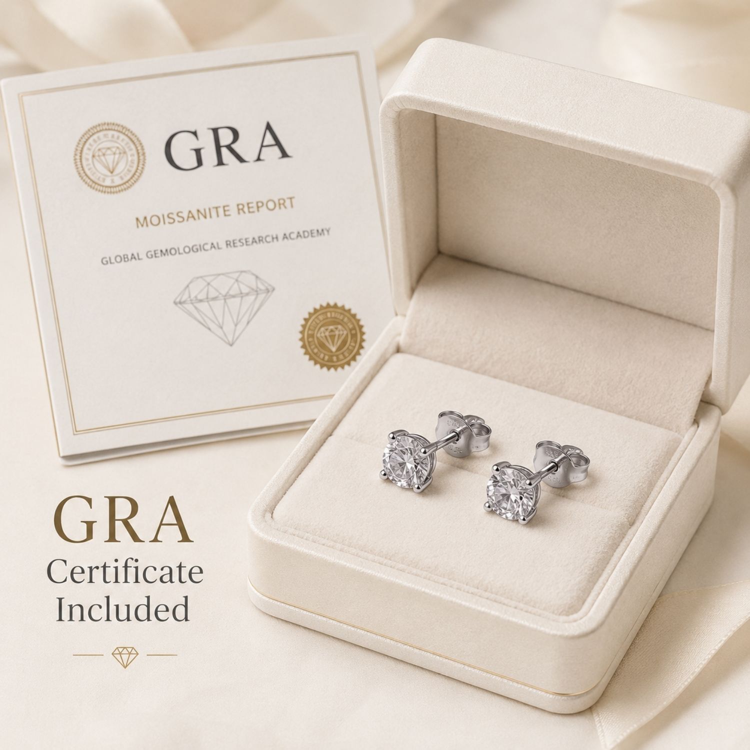 Éclat Silencieux Classic Moissanite Stud Earrings - Image 9