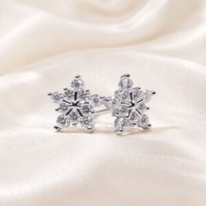 Flocon de Grâce Moissanite Snowflake Stud Earrings