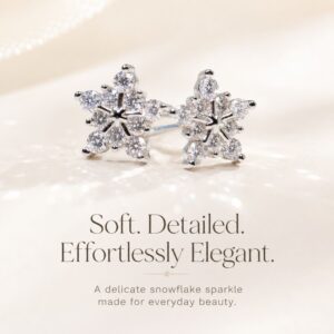 Flocon de Grâce Moissanite Snowflake Stud Earrings - Image 12