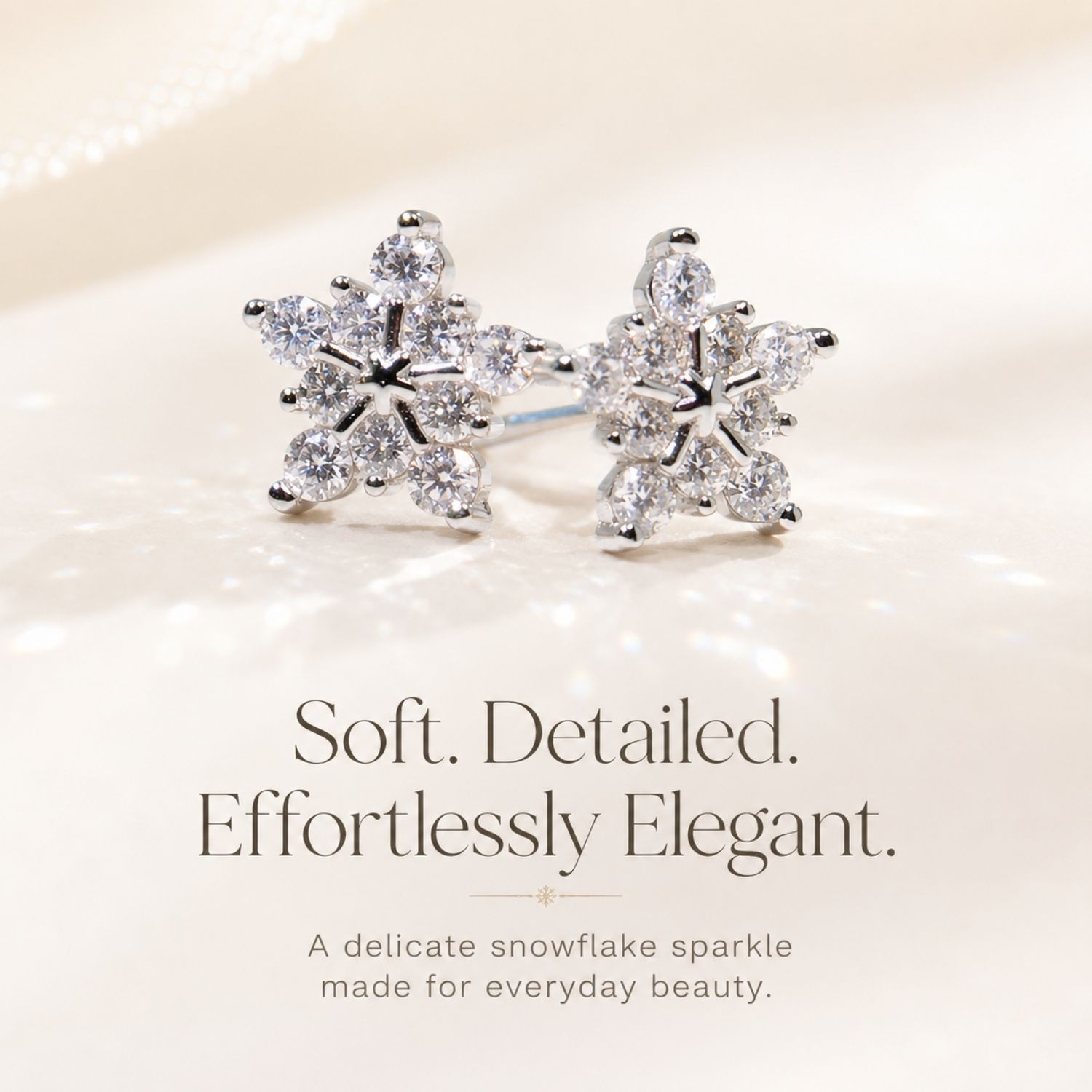 Flocon de Grâce Moissanite Snowflake Stud Earrings - Image 12