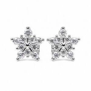 Alternative view of Flocon de Grâce Moissanite Snowflake Stud Earrings