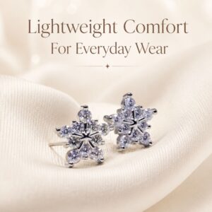 Flocon de Grâce Moissanite Snowflake Stud Earrings - Image 8