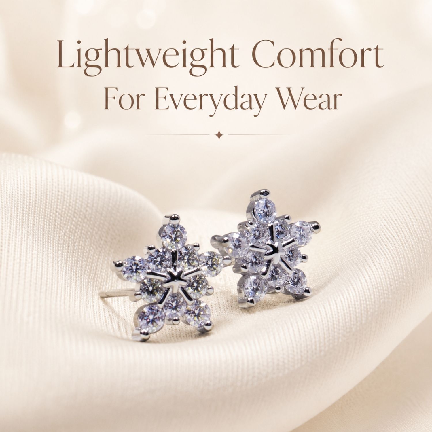 Flocon de Grâce Moissanite Snowflake Stud Earrings - Image 8