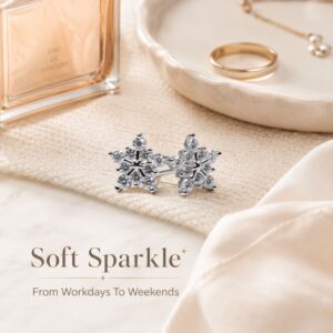 Flocon de Grâce Moissanite Snowflake Stud Earrings - Image 9