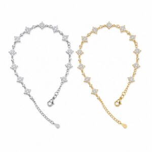 Fortuna Lueur Full Pavé Moissanite Clover Bracelet - Image 3