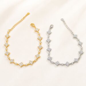 Fortuna Lueur Full Pavé Moissanite Clover Bracelet - Image 4