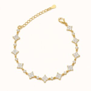 Fortuna Lueur Full Pavé Moissanite Clover Bracelet - Image 15