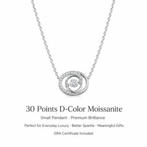 Lune Entrelacée Moissanite Necklace - Image 17