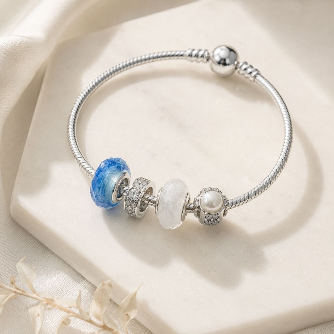 Stardust charm layered bracelet styling