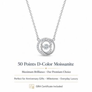 Alternative view of Lune Entrelacée Moissanite Necklace