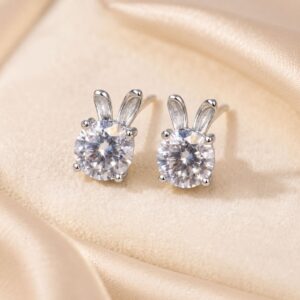 Lumi Lapin Moissanite Bunny Stud Earrings