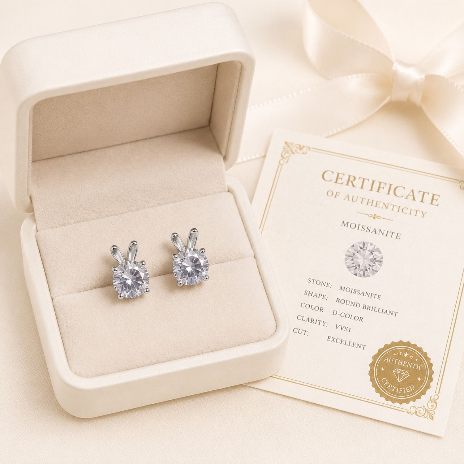 Lumi Lapin Moissanite Bunny Stud Earrings - Image 10