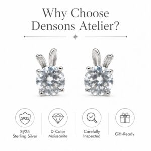 Lumi Lapin Moissanite Bunny Stud Earrings - Image 11