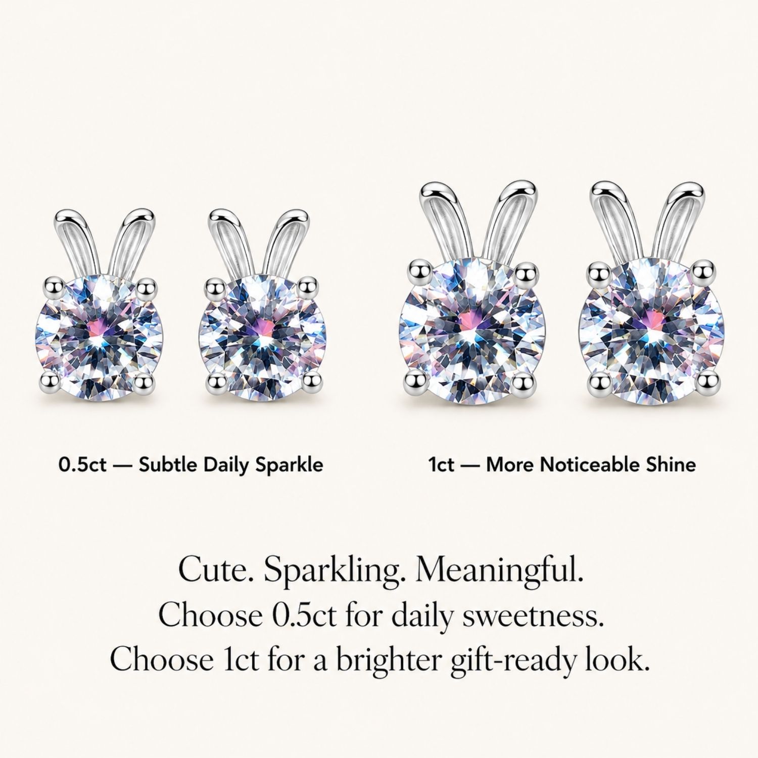 Lumi Lapin Moissanite Bunny Stud Earrings - Image 12