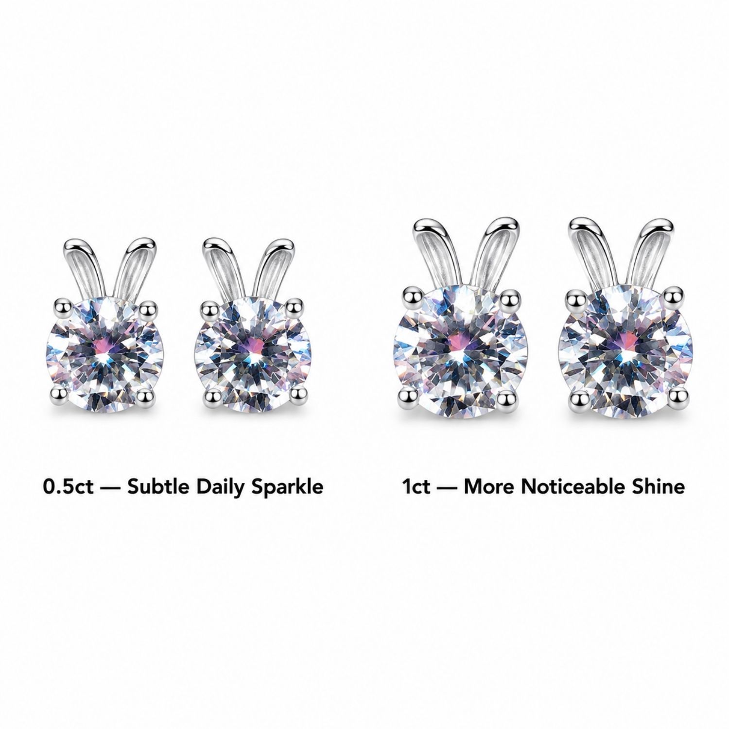 Lumi Lapin Moissanite Bunny Stud Earrings - Image 5
