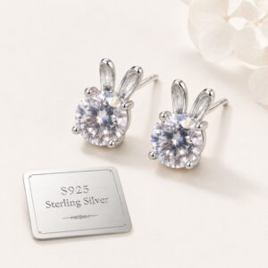 Lumi Lapin Moissanite Bunny Stud Earrings - Image 6