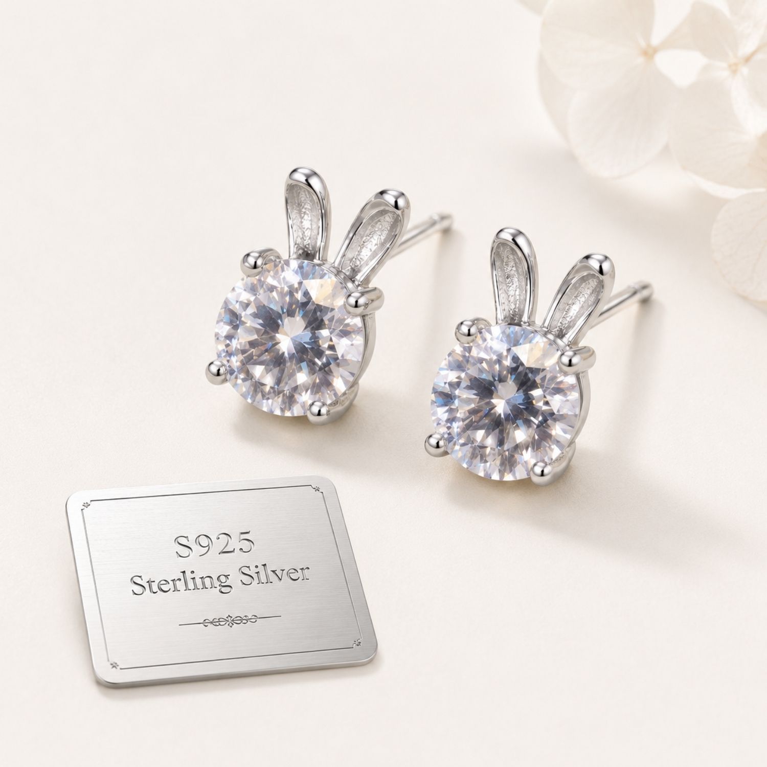 Lumi Lapin Moissanite Bunny Stud Earrings - Image 6