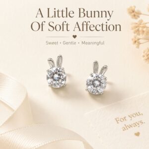 Lumi Lapin Moissanite Bunny Stud Earrings - Image 8