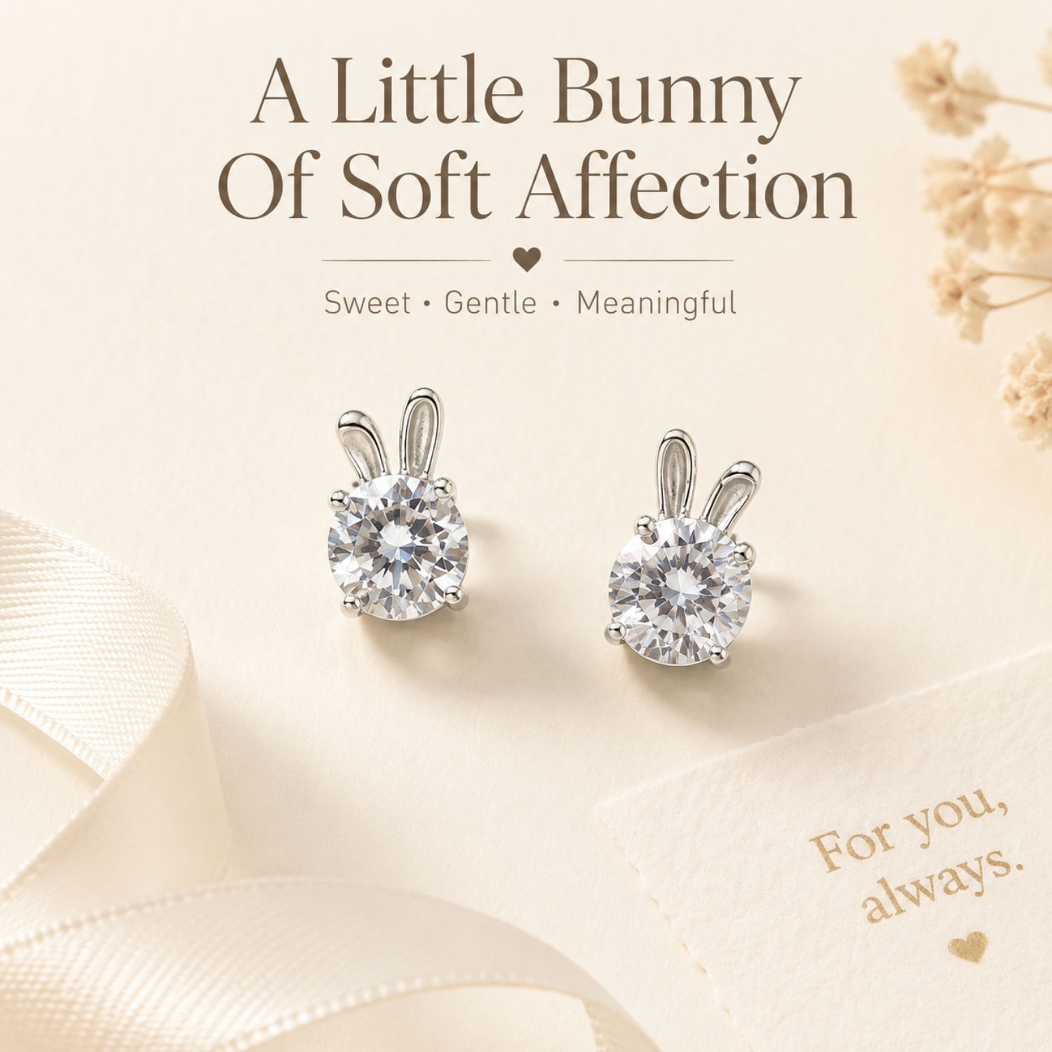 Lumi Lapin Moissanite Bunny Stud Earrings - Image 8