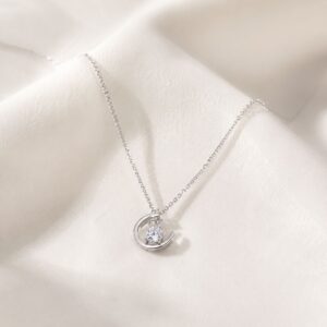 Lumi Lapin Moon Moissanite Necklace