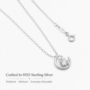 Lumi Lapin Moon Moissanite Necklace - Image 11