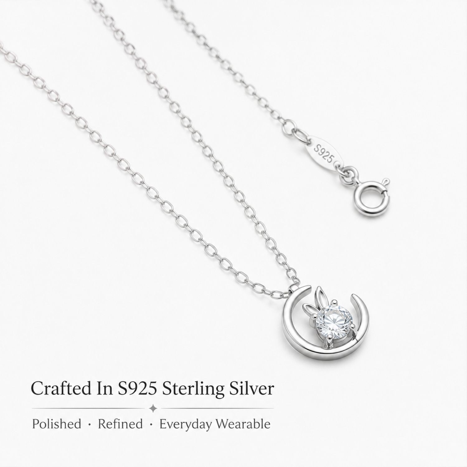 Lumi Lapin Moon Moissanite Necklace - Image 11