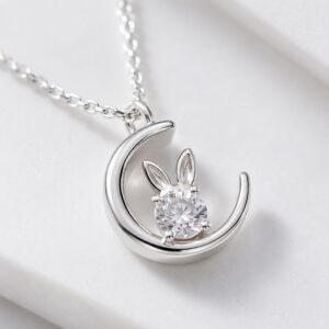 Lumi Lapin Moon Moissanite Necklace - Image 4