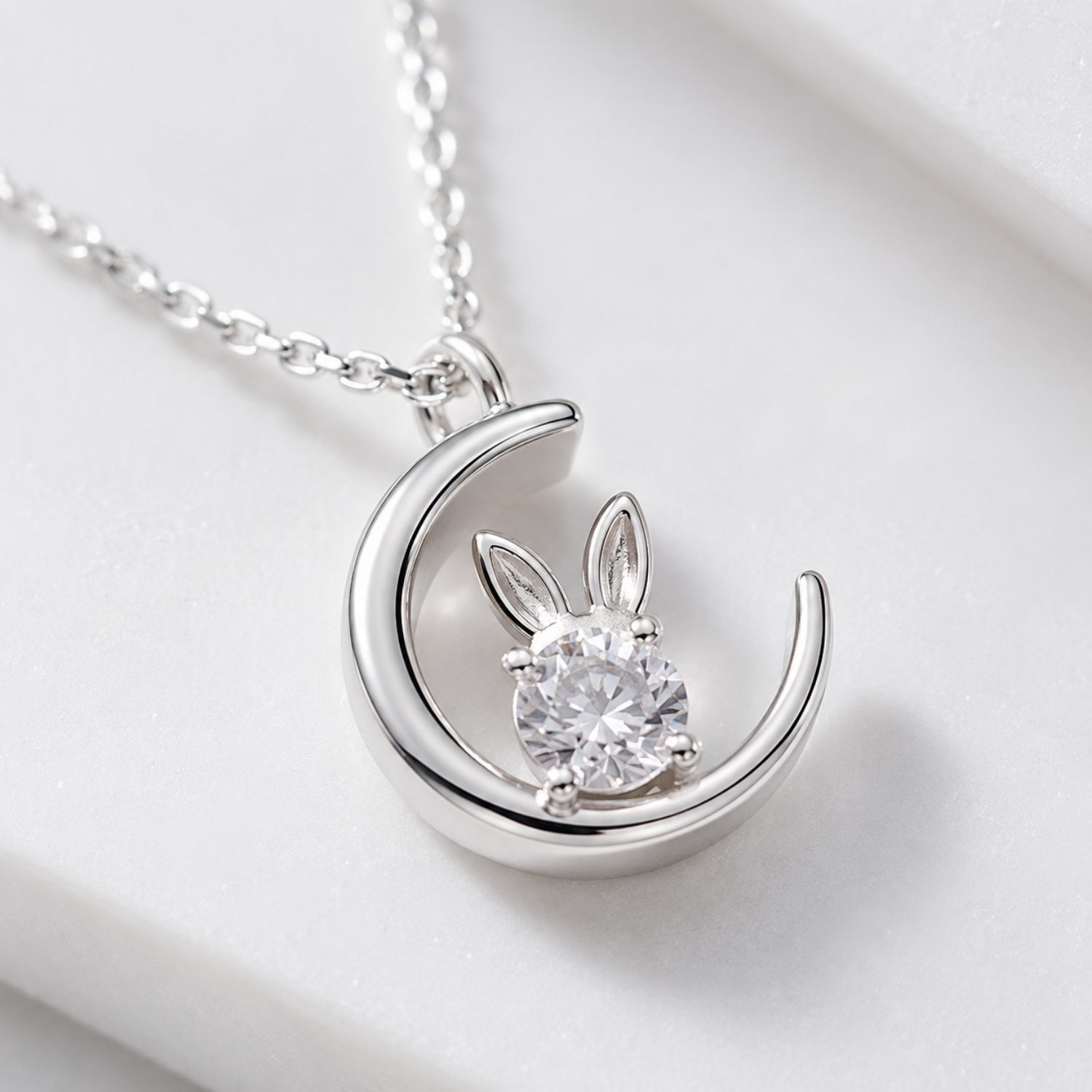 Lumi Lapin Moon Moissanite Necklace - Image 4