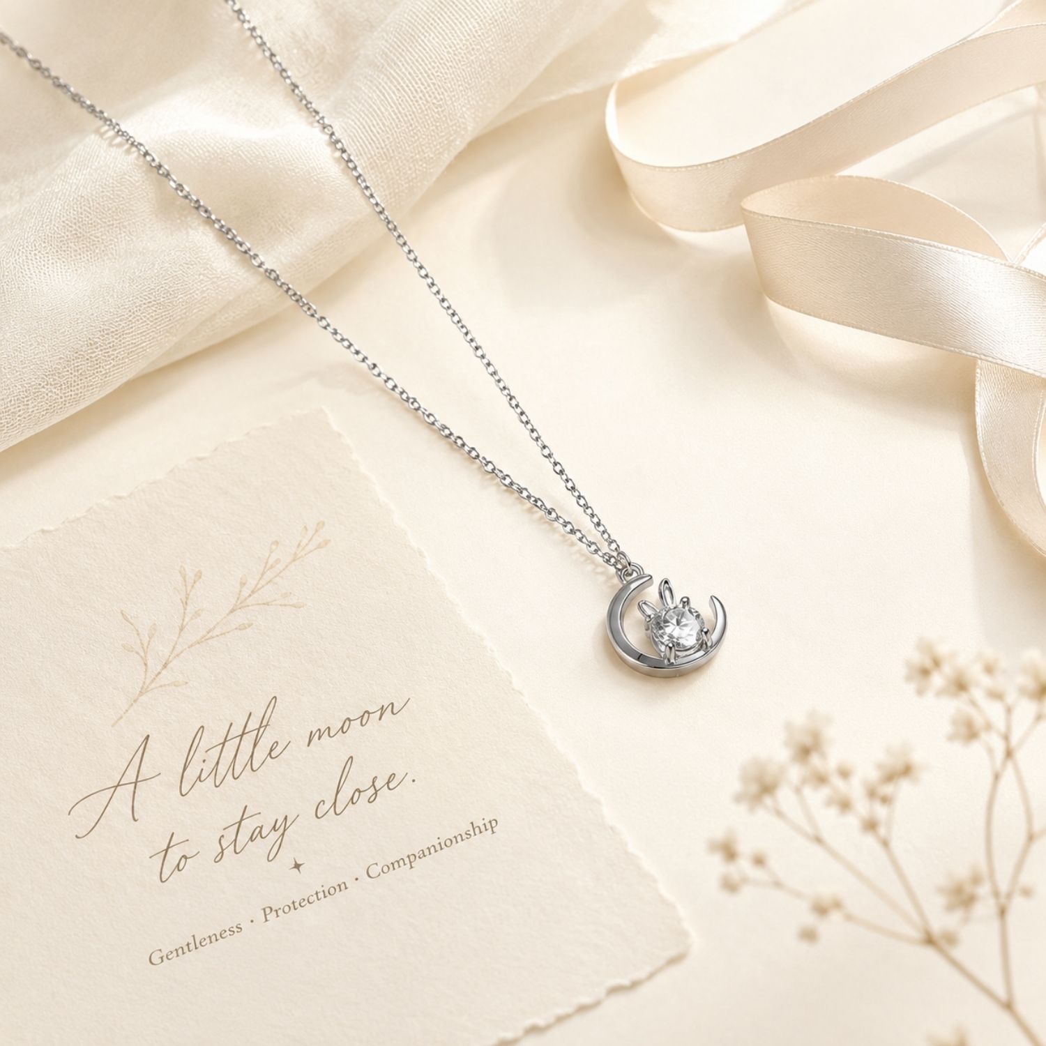 Lumi Lapin Moon Moissanite Necklace - Image 5