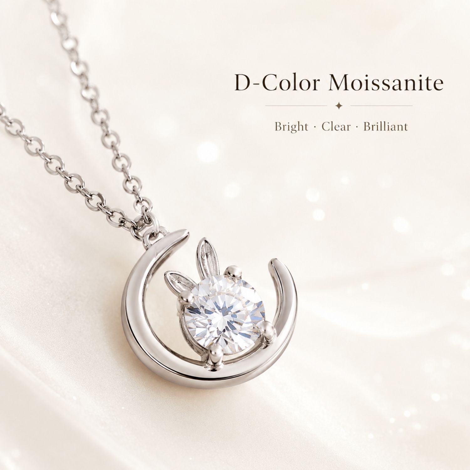 Lumi Lapin Moon Moissanite Necklace - Image 10