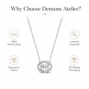 Lune Entrelacée Moissanite Necklace - Image 14