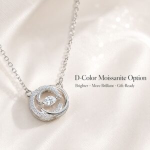 Lune Entrelacée Moissanite Necklace - Image 11
